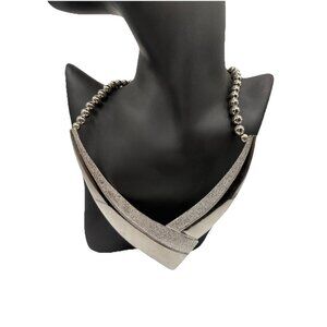 Vintage Karla Jordan Necklace Silver Beaded 80’s Statement